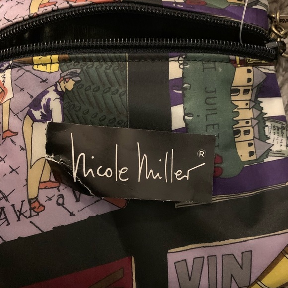 VINTAGE Nicole Miller crossbody bag silk leather - Picture 8 of 8